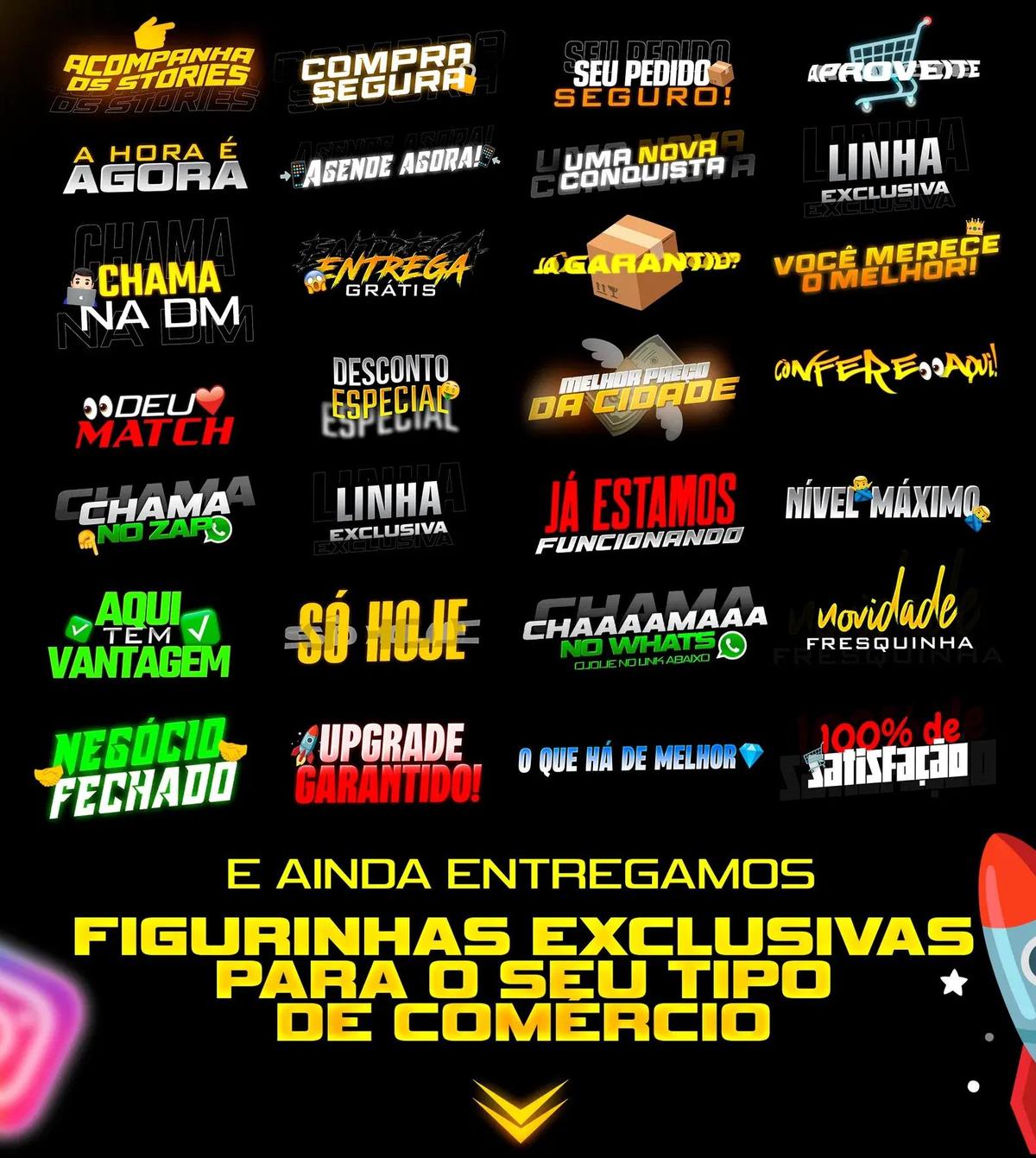 Coleção de figurinhas para stories